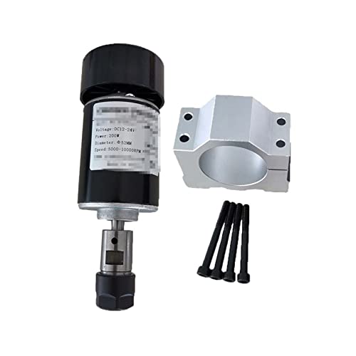 ROJDFCNBW CNC-Spindelmotor-Kit, 0,2 kW luftgekühlte Spindel ER16 Spannfutter CNC DC 24 V 10000 U/min 200 W Spindelmotor Power Spindel Graviermaschine(Package 3) von ROJDFCNBW