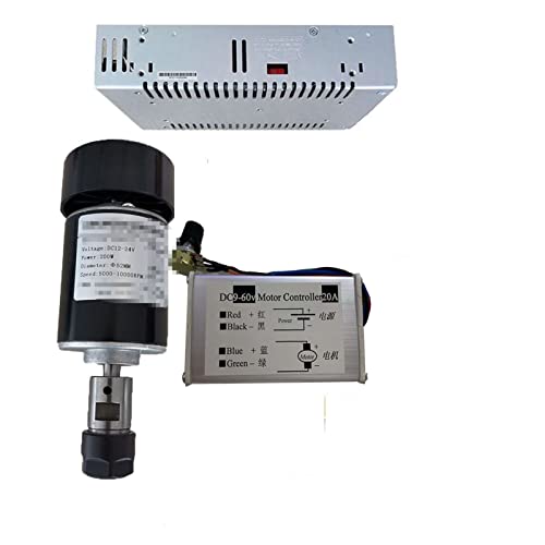 ROJDFCNBW CNC-Spindelmotor-Kit, 0,2 kW luftgekühlte Spindel ER16 Spannfutter CNC DC 24 V 10000 U/min 200 W Spindelmotor Power Spindel Graviermaschine(Package 4) von ROJDFCNBW