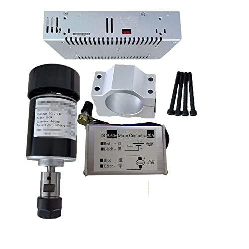 ROJDFCNBW CNC-Spindelmotor-Kit, 0,2 kW luftgekühlte Spindel ER16 Spannfutter CNC DC 24 V 10000 U/min 200 W Spindelmotor Power Spindel Graviermaschine(Package 5) von ROJDFCNBW