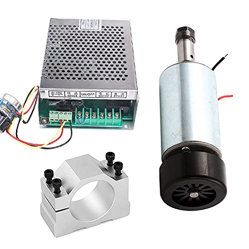 ROJDFCNBW CNC-Spindelmotor-Kit, CNC-Spindel, 300 W, luftgekühlt, 0,3 kW, Fräsmotor und Spindeldrehzahl-Stromrichter, 52-mm-Klemme und 13-teilige ER11-Spannzange(4) von ROJDFCNBW