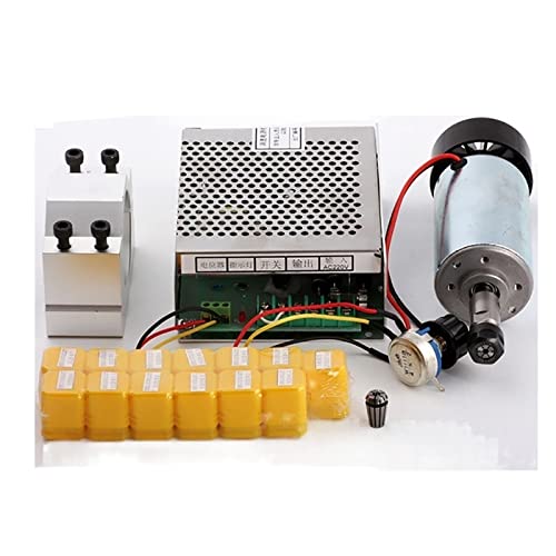 ROJDFCNBW CNC-Spindelmotor-Kit, CNC-Spindel, 300 W, luftgekühlt, 0,3 kW, Fräsmotor und Spindeldrehzahl-Stromrichter, 52-mm-Klemme und 13-teilige ER11-Spannzange(5) von ROJDFCNBW