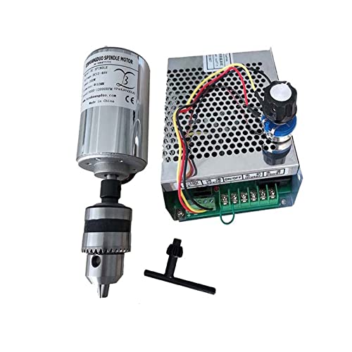 ROJDFCNBW CNC-Spindelmotor-Kit, Luftgekühlter 0,2-kW-CNC-Spindelmotor, Bohrspindelkopf-Kit, Spannfutter, 200-W-Spindelmotor/Stromversorgung, Drehzahlregler(Package4) von ROJDFCNBW