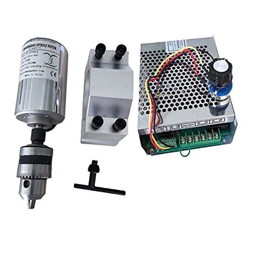 ROJDFCNBW CNC-Spindelmotor-Kit, Luftgekühlter 0,2-kW-CNC-Spindelmotor, Bohrspindelkopf-Kit, Spannfutter, 200-W-Spindelmotor/Stromversorgung, Drehzahlregler(Package5) von ROJDFCNBW