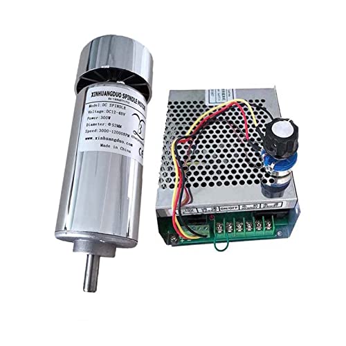 ROJDFCNBW CNC-Spindelmotor-Kit, Luftgekühlter 0,3 kW CNC-Spindelmotor-Motor/Lüfter-Kit 300 W Spindelmotor/Stromversorgung Drehzahlregler(Package 4) von ROJDFCNBW