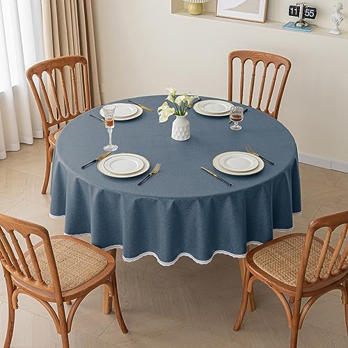 ROJDFCNBW Stick Baumwolle und Tischtuch, Abwischbare Tischdecken Abwischbare PVC-Tischdecke mit Tischdecke, for die Dekoration von Küchentischen(Blue - a,47.2 inch) von ROJDFCNBW