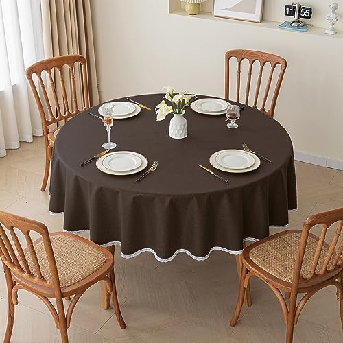 ROJDFCNBW Stick Baumwolle und Tischtuch, Abwischbare Tischdecken Abwischbare PVC-Tischdecke mit Tischdecke, for die Dekoration von Küchentischen(Coffee - a,78.7 inch) von ROJDFCNBW
