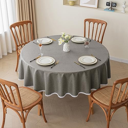 ROJDFCNBW Stick Baumwolle und Tischtuch, Abwischbare Tischdecken Abwischbare PVC-Tischdecke mit Tischdecke, for die Dekoration von Küchentischen(Dark Gray - a,39.4 inch) von ROJDFCNBW