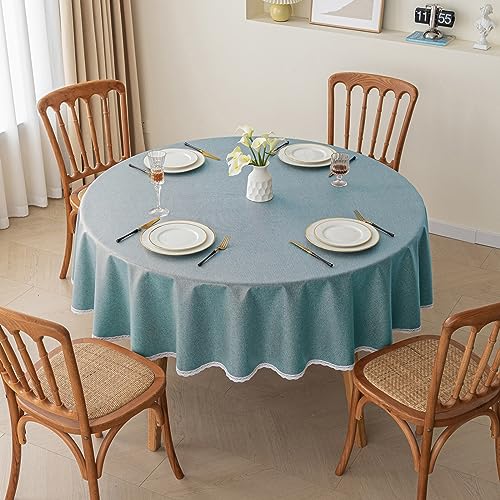 ROJDFCNBW Stick Baumwolle und Tischtuch, Abwischbare Tischdecken Abwischbare PVC-Tischdecke mit Tischdecke, for die Dekoration von Küchentischen(Light Blue - a,47.2 inch) von ROJDFCNBW