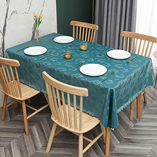 ROJDFCNBW Stick Baumwolle und Tischtuch, Abwischen mit einem sauberen Öltuch Tischdecke leicht zu wischen Vinyl-Kunststoff-Tischdecke(A - Green,59.1 x 35.4 inch) von ROJDFCNBW