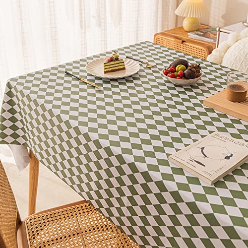 ROJDFCNBW Stick Baumwolle und Tischtuch, Abwischen mit einem sauberen Öltuch Tischdecke leicht zu wischen Vinyl-Kunststoff-Tischdecke(Green,47.2 x 47.2 inch) von ROJDFCNBW
