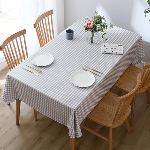 ROJDFCNBW Stick Baumwolle und Tischtuch, Abwischen mit einem sauberen Öltuch Tischdecke leicht zu wischen Vinyl-Kunststoff-Tischdecke(Khaki-1,66.9 x 47.2 inch) von ROJDFCNBW