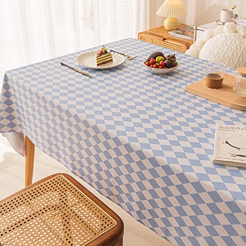 ROJDFCNBW Stick Baumwolle und Tischtuch, Abwischen mit einem sauberen Öltuch Tischdecke leicht zu wischen Vinyl-Kunststoff-Tischdecke(Light Blue,59.1 x 35.4 inch) von ROJDFCNBW