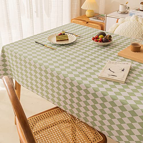 ROJDFCNBW Stick Baumwolle und Tischtuch, Abwischen mit einem sauberen Öltuch Tischdecke leicht zu wischen Vinyl-Kunststoff-Tischdecke(Light Green,47.2 x 47.2 inch) von ROJDFCNBW