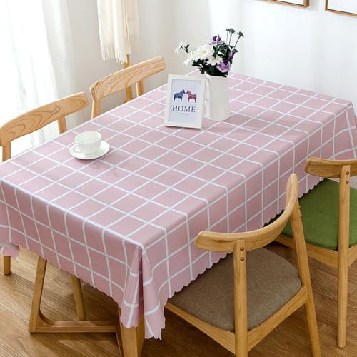 ROJDFCNBW Stick Baumwolle und Tischtuch, Abwischen mit einem sauberen Öltuch Tischdecke leicht zu wischen Vinyl-Kunststoff-Tischdecke(Pink-2,63 x 43.3 inch) von ROJDFCNBW