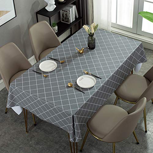 ROJDFCNBW Stick Baumwolle und Tischtuch, Abwischen mit einem sauberen Wachstuch Tischdecke leicht abwischbare Vinyl-Tischdecke(Grey,70.9 x 55.1 inch) von ROJDFCNBW