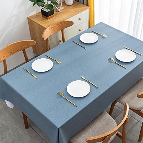ROJDFCNBW Stick Baumwolle und Tischtuch, Nicht wasserdichte rechteckige Tischdecke aus Baumwollleinen for das Esszimmer(Blue,47.2 x 47.2 inch) von ROJDFCNBW