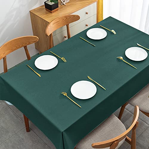 ROJDFCNBW Stick Baumwolle und Tischtuch, Nicht wasserdichte rechteckige Tischdecke aus Baumwollleinen for das Esszimmer(Dark Green,47.2 x 31.5 inch) von ROJDFCNBW