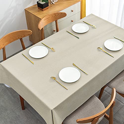 ROJDFCNBW Stick Baumwolle und Tischtuch, Nicht wasserdichte rechteckige Tischdecke aus Baumwollleinen for das Esszimmer(Khaki,70.9 x 47.2 inch) von ROJDFCNBW