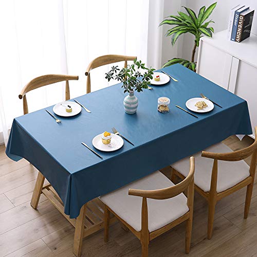 ROJDFCNBW Stick Baumwolle und Tischtuch, PVC-Tischdecke mit einem sauberen Öltuch abwischen, leicht abzuwischende Vinyl-Kunststoff-Tischdecke(Blue,35.4 x 35.4 inch) von ROJDFCNBW