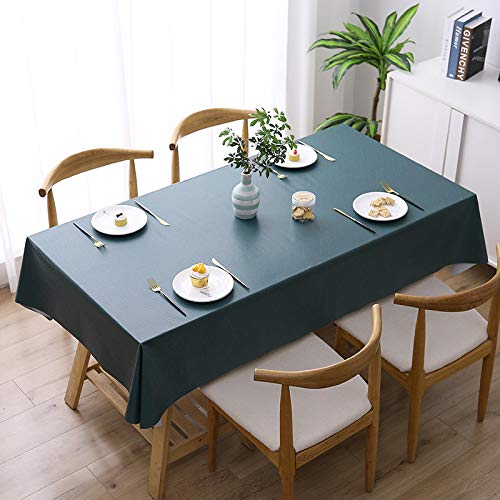 ROJDFCNBW Stick Baumwolle und Tischtuch, PVC-Tischdecke mit einem sauberen Öltuch abwischen, leicht abzuwischende Vinyl-Kunststoff-Tischdecke(Dark Green,100x160cm) von ROJDFCNBW