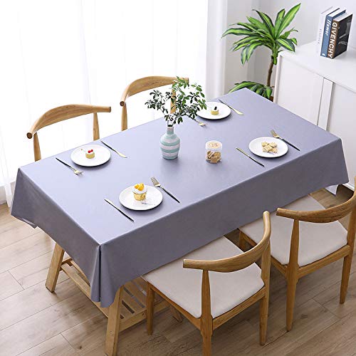 ROJDFCNBW Stick Baumwolle und Tischtuch, PVC-Tischdecke mit einem sauberen Öltuch abwischen, leicht abzuwischende Vinyl-Kunststoff-Tischdecke(Light Gray,140x200cm) von ROJDFCNBW