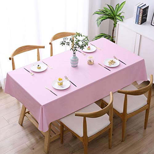 ROJDFCNBW Stick Baumwolle und Tischtuch, PVC-Tischdecke mit einem sauberen Öltuch abwischen, leicht abzuwischende Vinyl-Kunststoff-Tischdecke(Pink,120x120cm) von ROJDFCNBW
