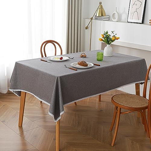ROJDFCNBW Stick Baumwolle und Tischtuch, Party-Tischdecke, abwischbare Tischdecke, PVC-Tischdecke(Dark Gray,51.2 x 35.4 inch) von ROJDFCNBW