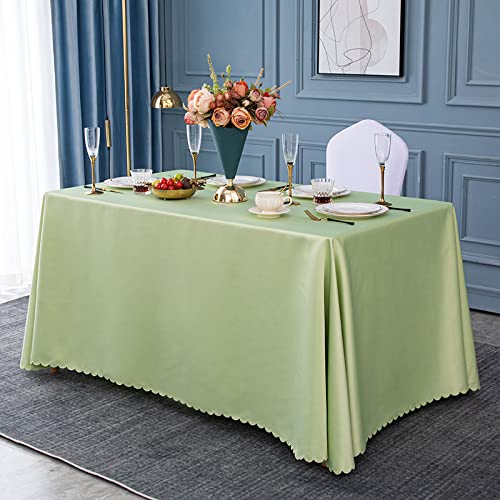 ROJDFCNBW Stick Baumwolle und Tischtuch, Polyester-Tischdecke mit quadratischer Tischdecke for Esstische im Innen- und Außenbereich(Green,140x180cm) von ROJDFCNBW
