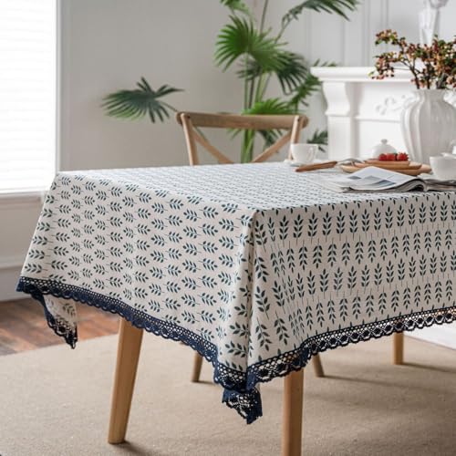 ROJDFCNBW Stick Baumwolle und Tischtuch, Rechteckige Tischdecke aus Baumwollleinen, Tischdecke for Essen(Jl-04,63 x 55.1 inch) von ROJDFCNBW
