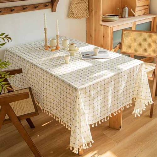 ROJDFCNBW Stick Baumwolle und Tischtuch, Rechteckige Tischdecke aus Baumwollleinen, knitterfrei, Tischdecke for Esszimmer(Jl-02,47.2 x 47.2 inch) von ROJDFCNBW