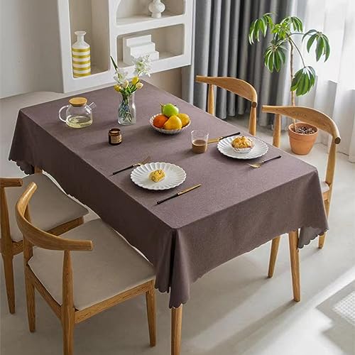 ROJDFCNBW Stick Baumwolle und Tischtuch, Rechteckige Tischdecke aus Baumwollleinen for Esszimmer, Küche,(Coffee,43.3 x 43.3 inch) von ROJDFCNBW