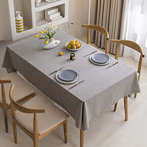 ROJDFCNBW Stick Baumwolle und Tischtuch, Rechteckige Tischdecke aus Baumwollleinen for Esszimmer, Küche,(Grey,43.3 x 43.3 inch) von ROJDFCNBW