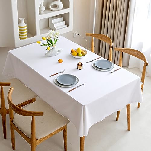 ROJDFCNBW Stick Baumwolle und Tischtuch, Rechteckige Tischdecke aus Baumwollleinen for Esszimmer, Küche,(White,59.1 x 35.4 inch) von ROJDFCNBW