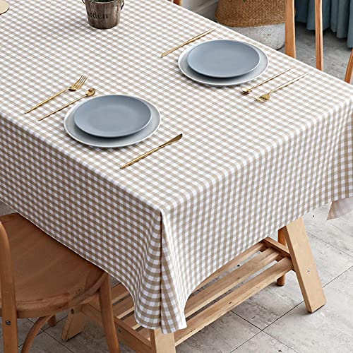 ROJDFCNBW Stick Baumwolle und Tischtuch, for Esstischabdeckung, wasserdichte Party-Tischdecke(Light Coffee,120 x 180cm) von ROJDFCNBW