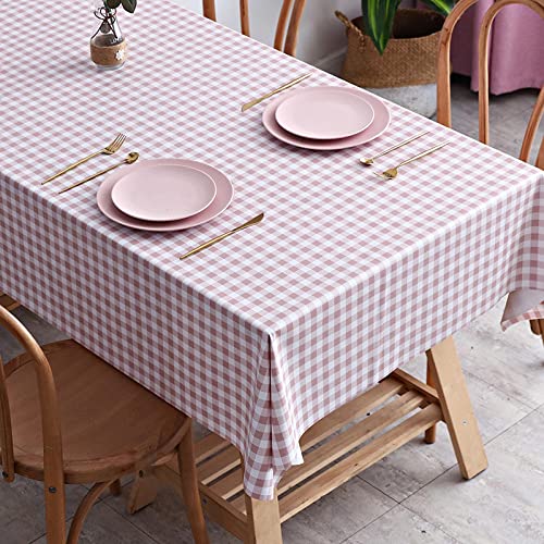 ROJDFCNBW Stick Baumwolle und Tischtuch, for Esstischabdeckung, wasserdichte Party-Tischdecke(Pink White,90 x 140cm) von ROJDFCNBW
