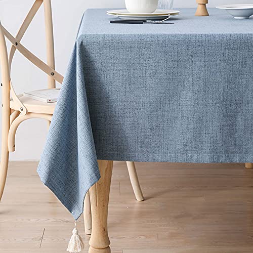 ROJDFCNBW Stick Baumwolle und Tischtuch, for Küche Esszimmer Maschinenwaschbare quadratische Tischdecke Abwischbare Tischdecken(Blue,120x180cm) von ROJDFCNBW