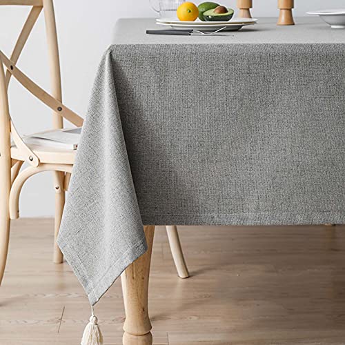 ROJDFCNBW Stick Baumwolle und Tischtuch, for Küche Esszimmer Maschinenwaschbare quadratische Tischdecke Abwischbare Tischdecken(Grey,140x260cm) von ROJDFCNBW