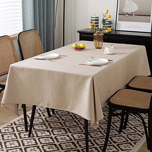 ROJDFCNBW Stick Baumwolle und Tischtuch, for Tischdecken, abwischbare Tischdecken aus Kunstleinen(Beige,140x200cm) von ROJDFCNBW