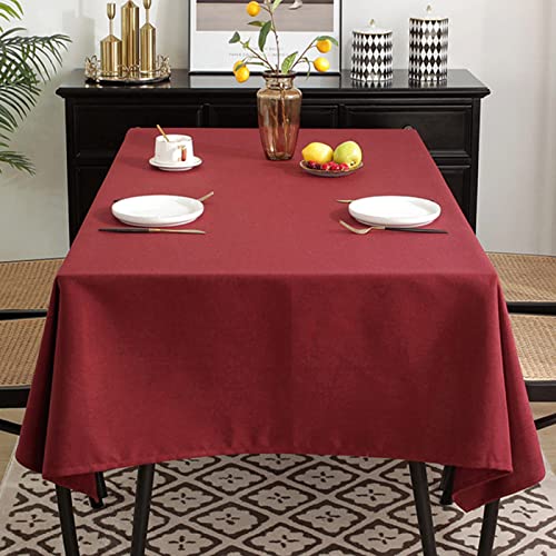 ROJDFCNBW Stick Baumwolle und Tischtuch, for Tischdecken, abwischbare Tischdecken aus Kunstleinen(Red,140x240cm) von ROJDFCNBW