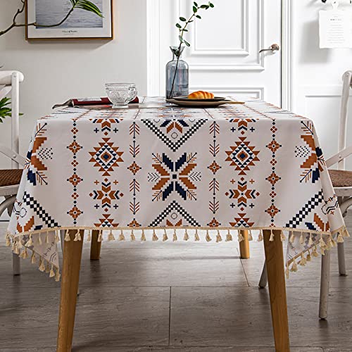 ROJDFCNBW Stick Baumwolle und Tischtuch, for die Küche, rechteckige Tischdekoration, waschbare Tischdecke(Starlight,66.9 x 47.2 inch) von ROJDFCNBW