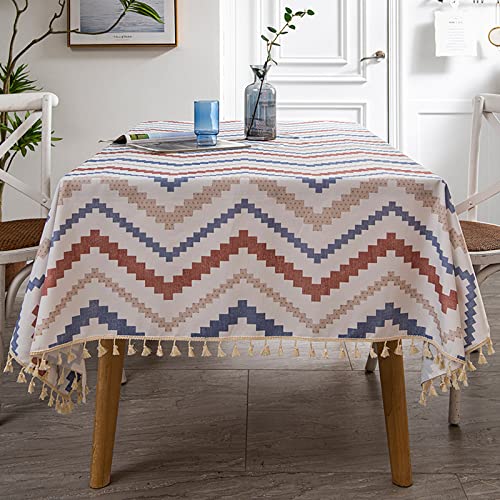 ROJDFCNBW Stick Baumwolle und Tischtuch, for die Küche, rechteckige Tischdekoration, waschbare Tischdecke(Wave,55.1 x 35.4 inch) von ROJDFCNBW