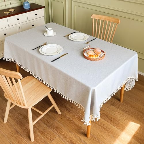 ROJDFCNBW Stick Baumwolle und Tischtuch, oder Couchtisch, Küche, Esszimmer, Tischplatte(Grey,39.4 x 39.4 inch) von ROJDFCNBW