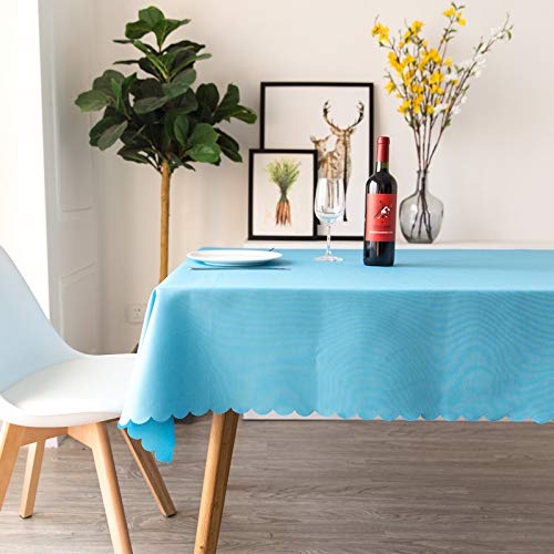 ROJDFCNBW Stick Baumwolle und Tischtuch, und weiche Tischdecke for die Küchentischdekoration(Light Blue,120x160cm) von ROJDFCNBW