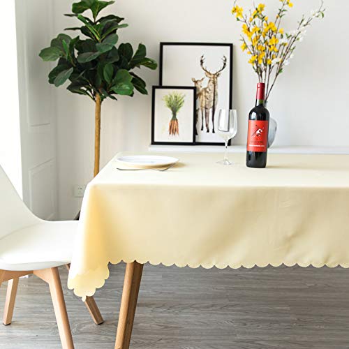 ROJDFCNBW Stick Baumwolle und Tischtuch, und weiche Tischdecke for die Küchentischdekoration(Light Yellow,160x160cm) von ROJDFCNBW