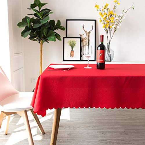 ROJDFCNBW Stick Baumwolle und Tischtuch, und weiche Tischdecke for die Küchentischdekoration(Red,120x180cm) von ROJDFCNBW