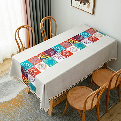 ROJDFCNBW Stick Baumwolle und Tischtuch, verwendet for Küche, Restaurant, Bankett drinnen oder draußen Tischdekoration(A-03,66.9 x 47.2 inch) von ROJDFCNBW