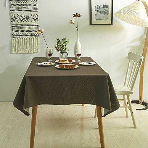 ROJDFCNBW Stick Baumwolle und Tischtuch, verwendet for Küche, Restaurant, Bankett drinnen oder draußen Tischdekoration(Brown,86.6 x 55.1 inch) von ROJDFCNBW
