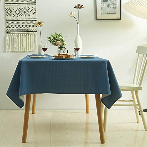 ROJDFCNBW Stick Baumwolle und Tischtuch, verwendet for Küche, Restaurant, Bankett drinnen oder draußen Tischdekoration(Dark Blue,63 x 55.1 inch) von ROJDFCNBW