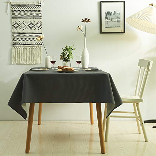 ROJDFCNBW Stick Baumwolle und Tischtuch, verwendet for Küche, Restaurant, Bankett drinnen oder draußen Tischdekoration(Dark Gray,86.6 x 55.1 inch) von ROJDFCNBW