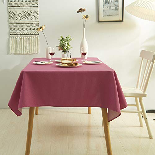 ROJDFCNBW Stick Baumwolle und Tischtuch, verwendet for Küche, Restaurant, Bankett drinnen oder draußen Tischdekoration(Dark Pink,70.9 x 55.1 inch) von ROJDFCNBW